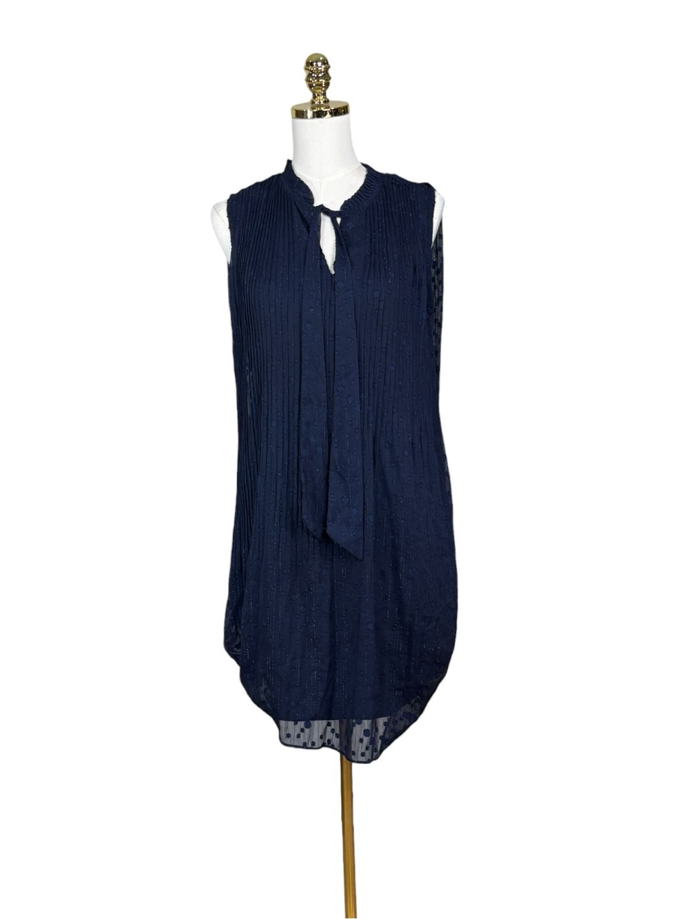 Woman’s Nanette Lepore pleated navy blue sleeveless dress size 8